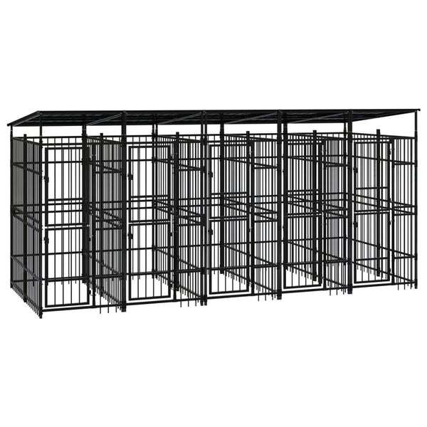 Outdoor Dog Kennel with Roof Steel 99.2 ft²