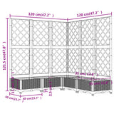 Garden Planter with Trellis Brown 47.2"x47.2"x47.8" PP