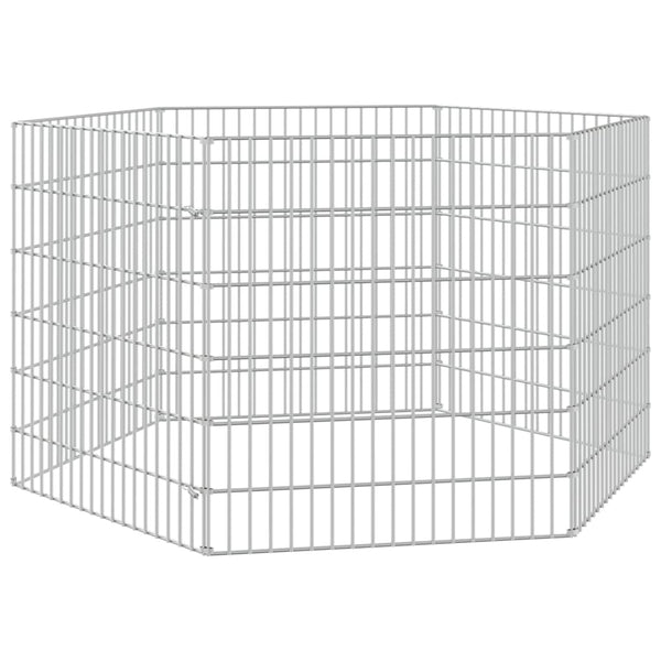 Free Range Animal Enclosure 6-Panel 21.3"x23.6" Galvanized Iron