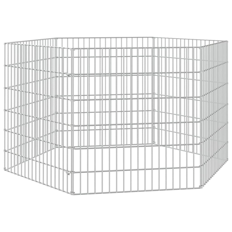 Free Range Animal Enclosure 6-Panel 21.3"x23.6" Galvanized Iron