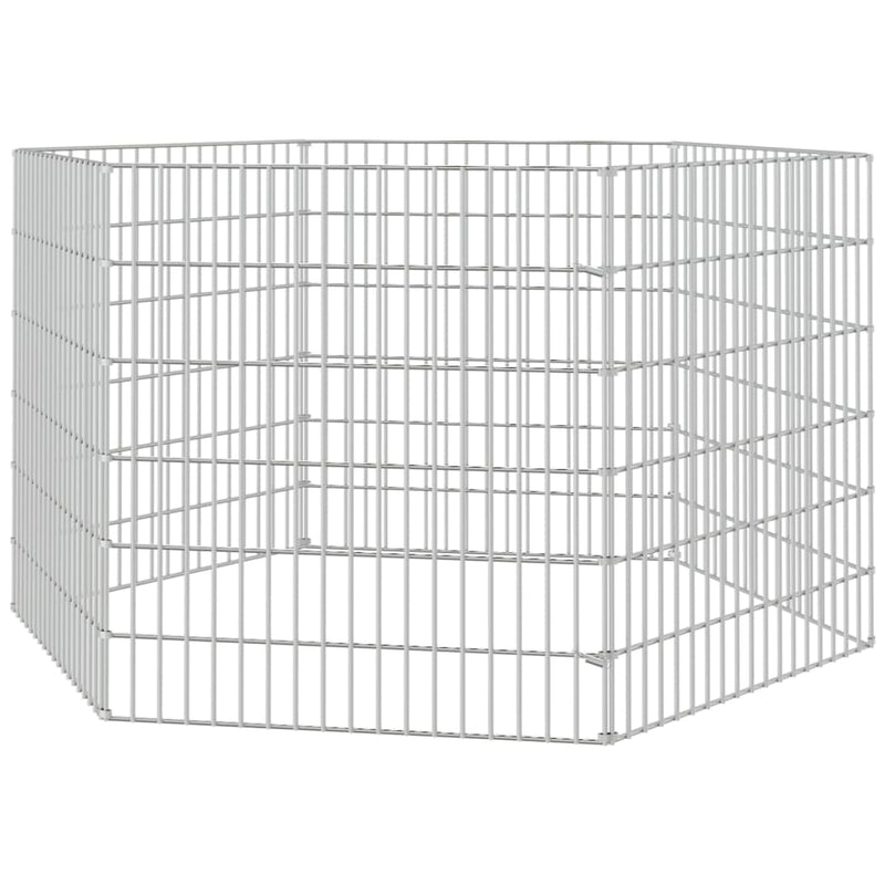 Free Range Animal Enclosure 6-Panel 21.3"x23.6" Galvanized Iron