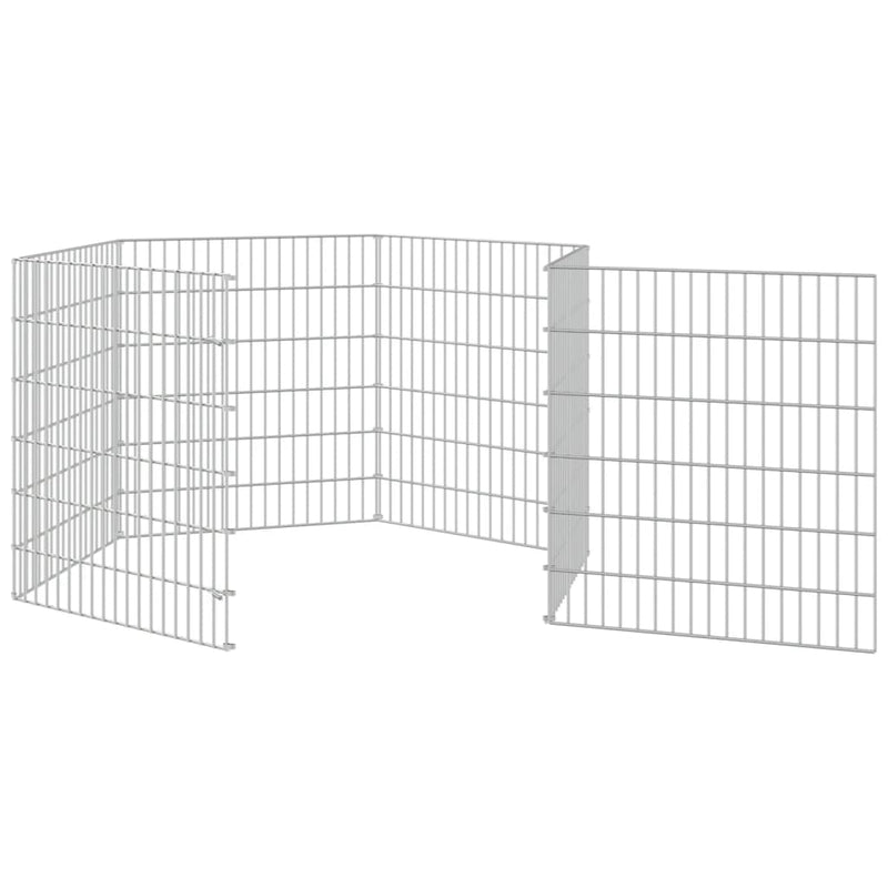 Free Range Animal Enclosure 6-Panel 21.3"x23.6" Galvanized Iron