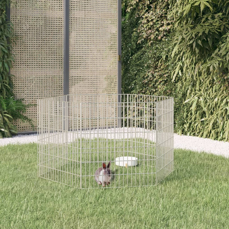 Free Range Animal Enclosure 6-Panel 21.3"x23.6" Galvanized Iron