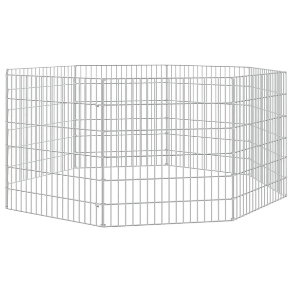 Free Range Animal Enclosure 8-Panel 21.3"x23.6" Galvanized Iron