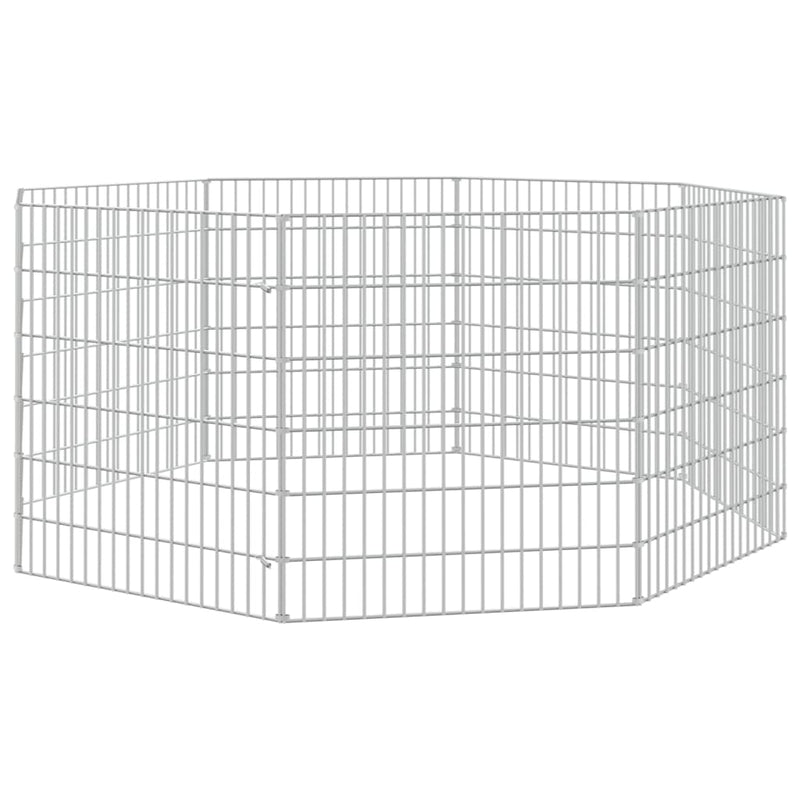 Free Range Animal Enclosure 8-Panel 21.3"x23.6" Galvanized Iron