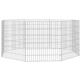 Free Range Animal Enclosure 8-Panel 21.3"x23.6" Galvanized Iron