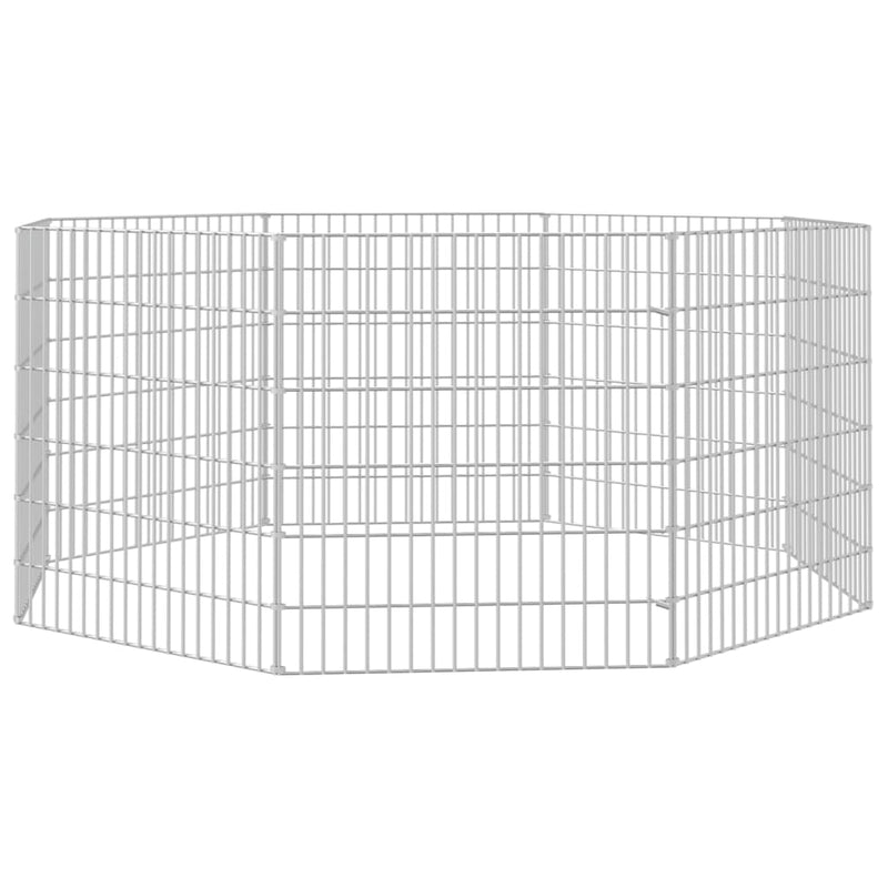 Free Range Animal Enclosure 8-Panel 21.3"x23.6" Galvanized Iron