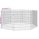 Free Range Animal Enclosure 8-Panel 21.3"x23.6" Galvanized Iron