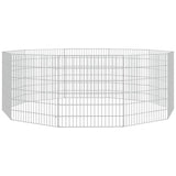 Free Range Animal Enclosure 10-Panel 21.3"x23.6" Galvanized Iron