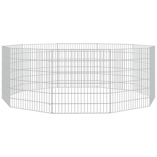 Free Range Animal Enclosure 10-Panel 21.3"x23.6" Galvanized Iron