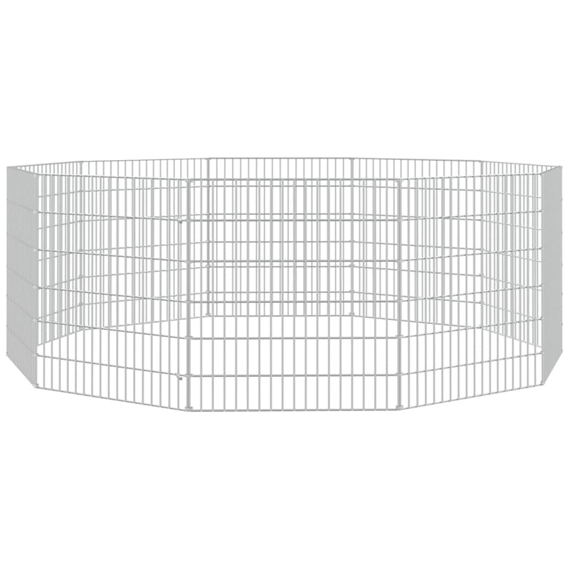 Free Range Animal Enclosure 10-Panel 21.3"x23.6" Galvanized Iron