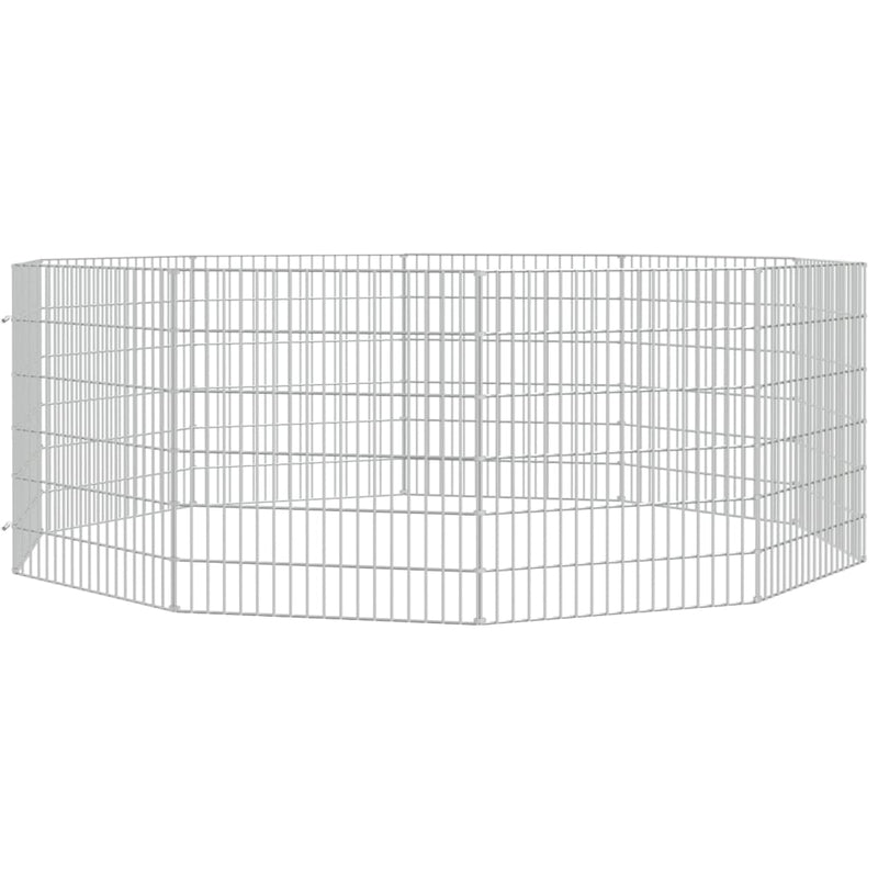 Free Range Animal Enclosure 10-Panel 21.3"x23.6" Galvanized Iron