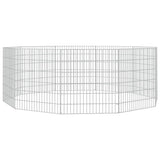 Free Range Animal Enclosure 10-Panel 21.3"x23.6" Galvanized Iron