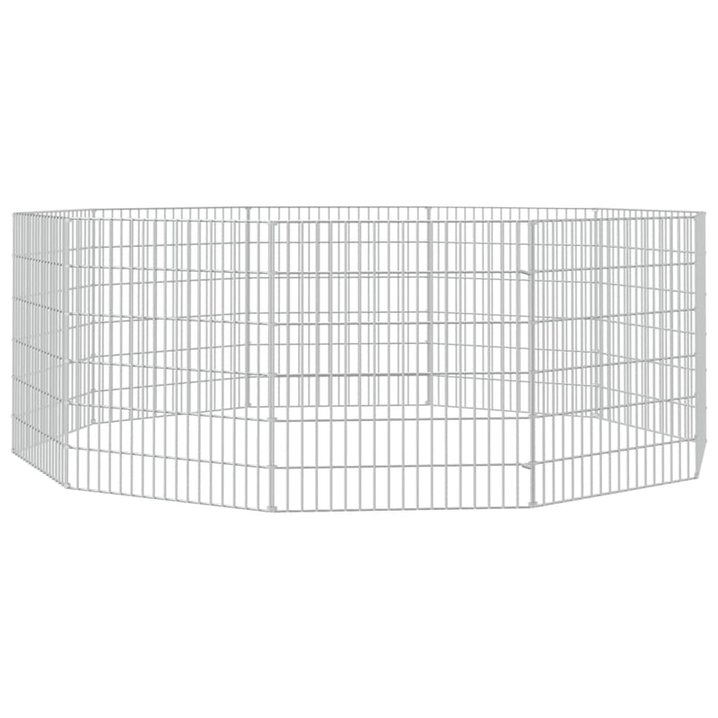 Free Range Animal Enclosure 10-Panel 21.3"x23.6" Galvanized Iron