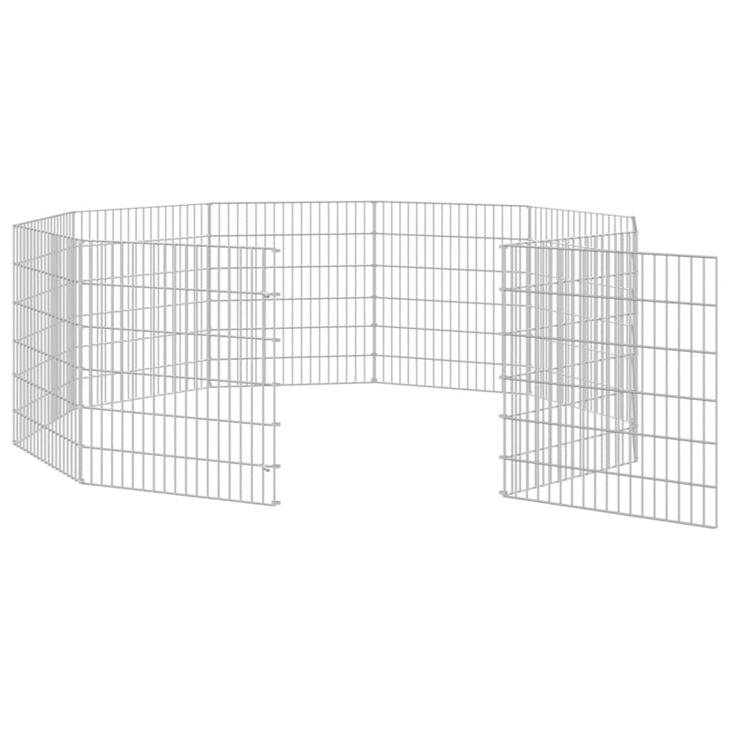 Free Range Animal Enclosure 10-Panel 21.3"x23.6" Galvanized Iron