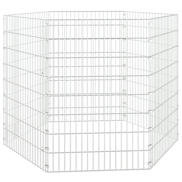 Free Range Animal Enclosure 6-Panel 21.3"x31.5" Galvanized Iron