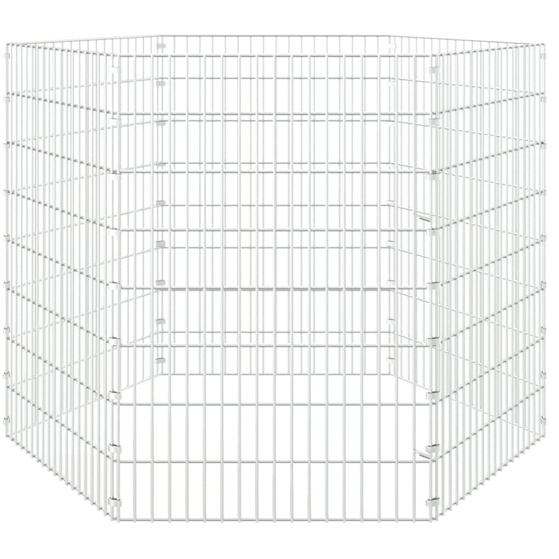 Free Range Animal Enclosure 6-Panel 21.3"x31.5" Galvanized Iron