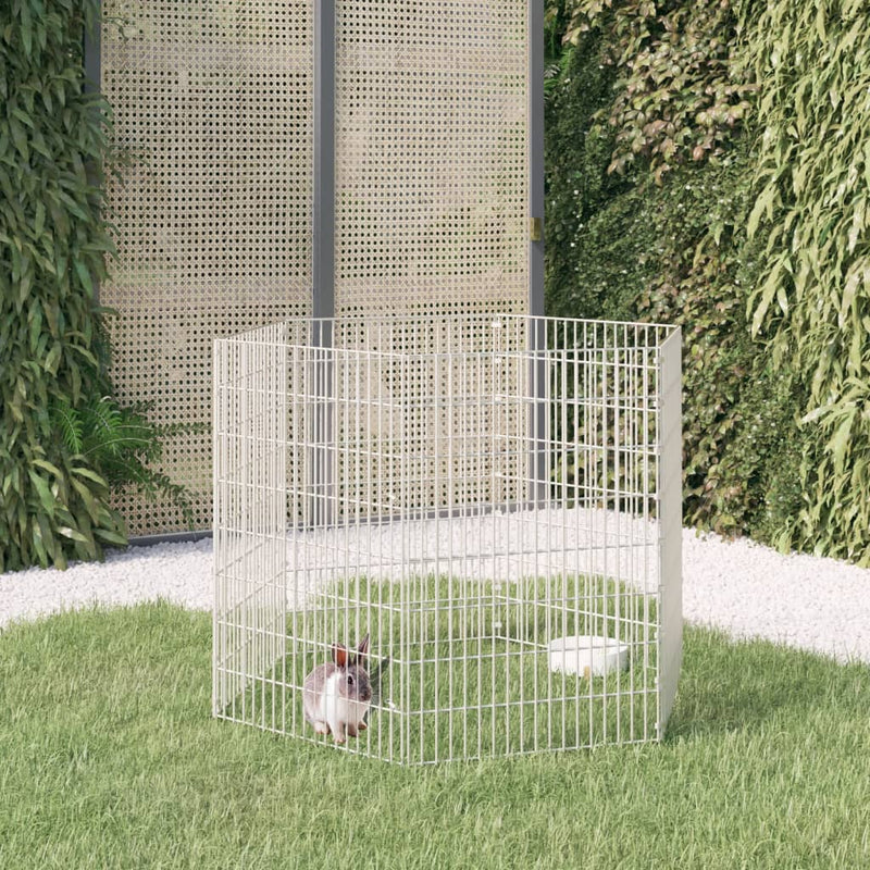 Free Range Animal Enclosure 6-Panel 21.3"x31.5" Galvanized Iron