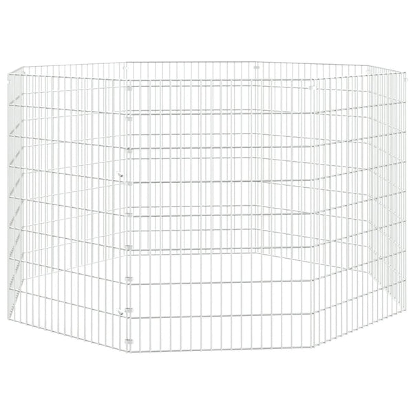 Free Range Animal Enclosure 8-Panel 21.3"x31.5" Galvanized Iron