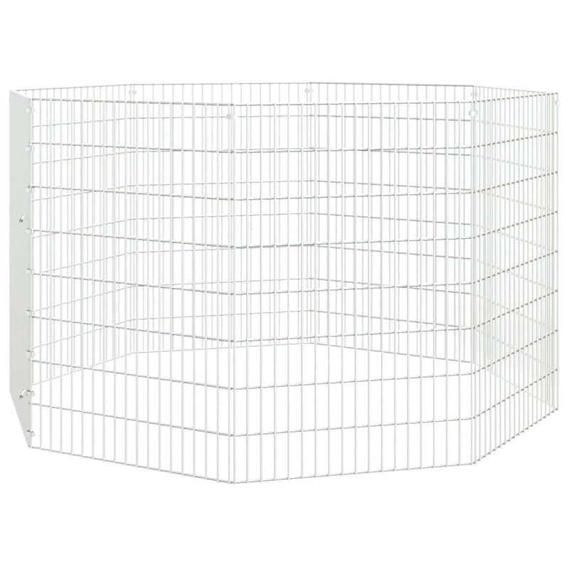 Free Range Animal Enclosure 8-Panel 21.3"x31.5" Galvanized Iron