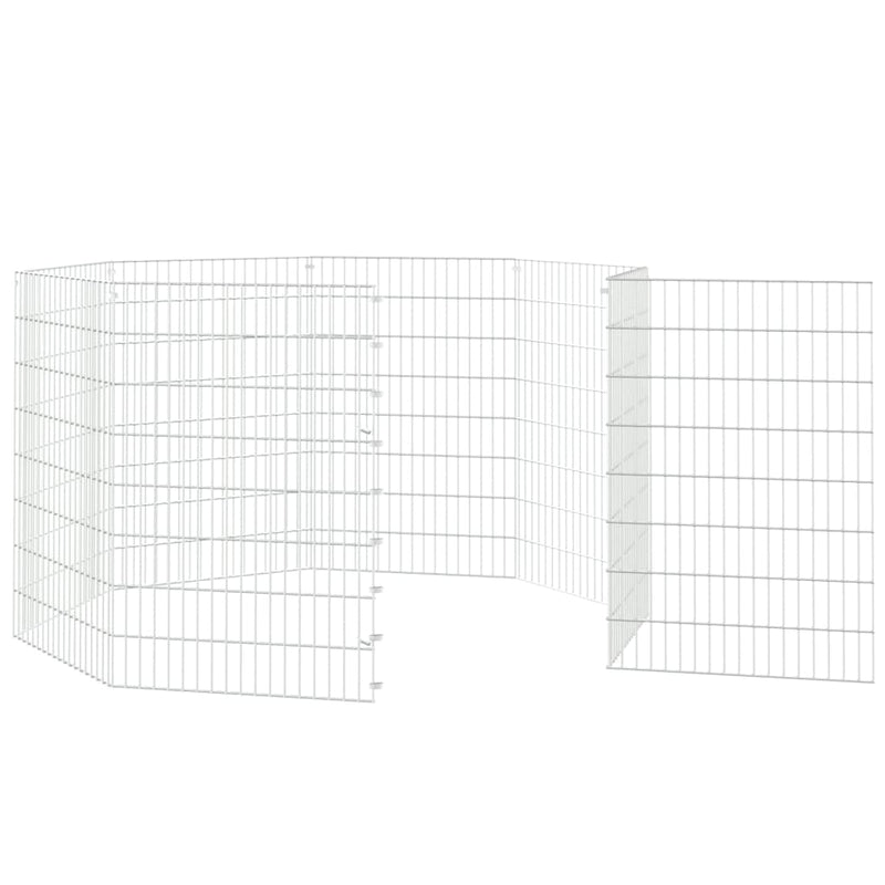 Free Range Animal Enclosure 8-Panel 21.3"x31.5" Galvanized Iron