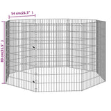 Free Range Animal Enclosure 8-Panel 21.3"x31.5" Galvanized Iron