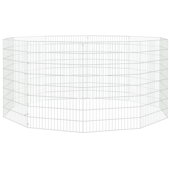 Free Range Animal Enclosure 10-Panel 21.3"x31.5" Galvanized Iron