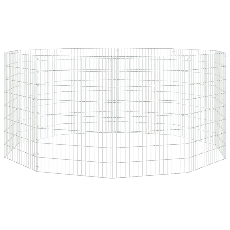 Free Range Animal Enclosure 10-Panel 21.3"x31.5" Galvanized Iron