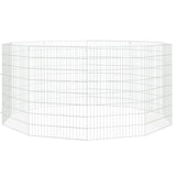 Free Range Animal Enclosure 10-Panel 21.3"x31.5" Galvanized Iron