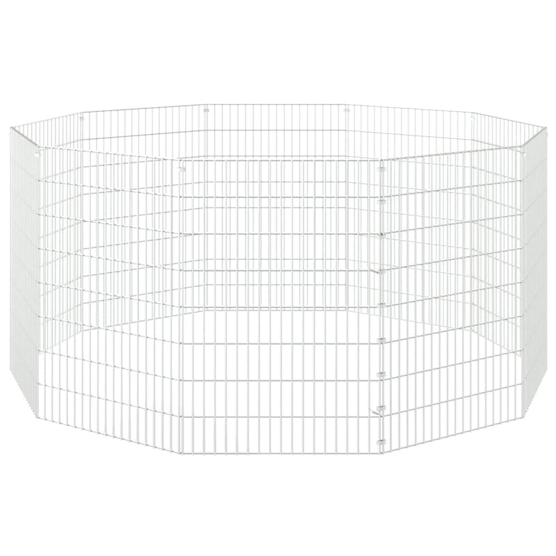 Free Range Animal Enclosure 10-Panel 21.3"x31.5" Galvanized Iron