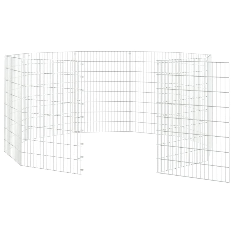 Free Range Animal Enclosure 10-Panel 21.3"x31.5" Galvanized Iron