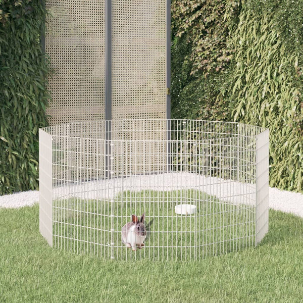 Free Range Animal Enclosure 10-Panel 21.3"x31.5" Galvanized Iron