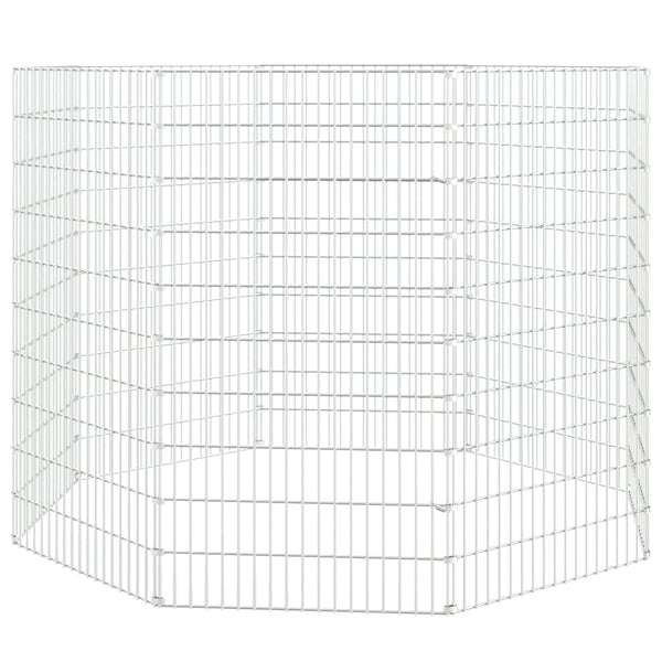 Free Range Animal Enclosure 8-Panel 21.3"x39.4" Galvanized Iron