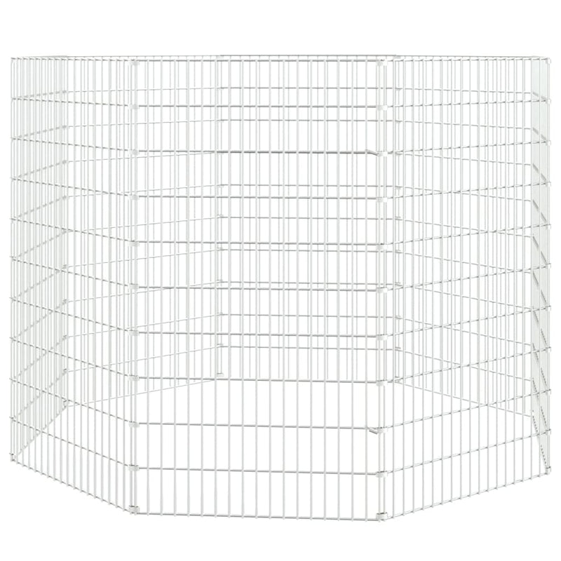 Free Range Animal Enclosure 8-Panel 21.3"x39.4" Galvanized Iron