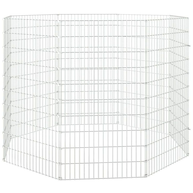 Free Range Animal Enclosure 8-Panel 21.3"x39.4" Galvanized Iron