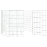 Free Range Animal Enclosure 8-Panel 21.3"x39.4" Galvanized Iron