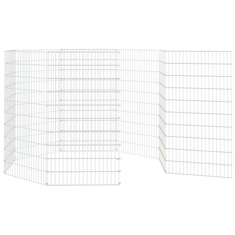 Free Range Animal Enclosure 8-Panel 21.3"x39.4" Galvanized Iron