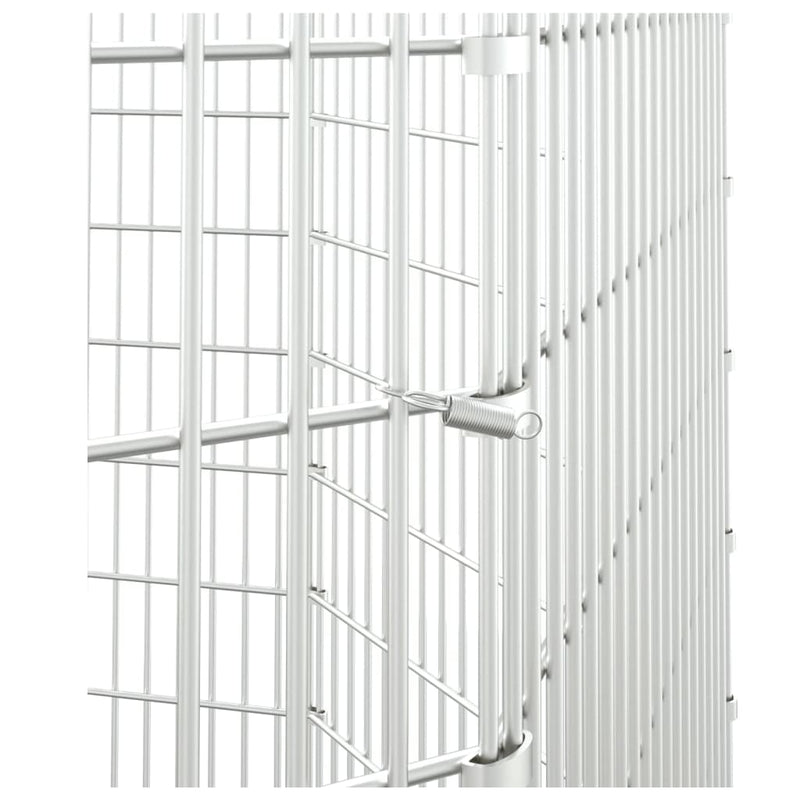 Free Range Animal Enclosure 8-Panel 21.3"x39.4" Galvanized Iron