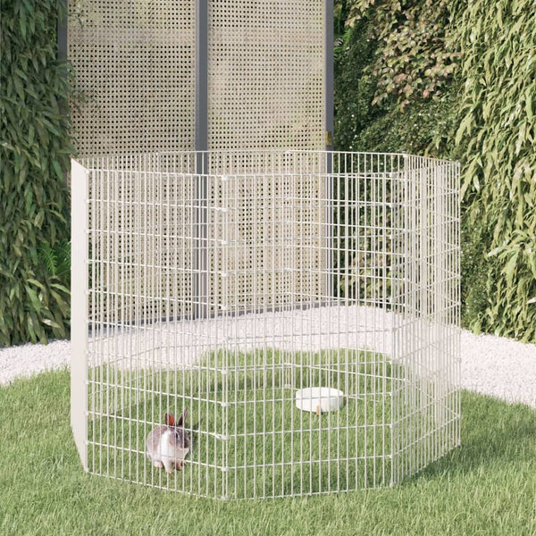 Free Range Animal Enclosure 8-Panel 21.3"x39.4" Galvanized Iron