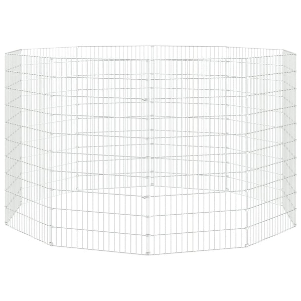 Free Range Animal Enclosure 10-Panel 21.3"x39.4" Galvanized Iron