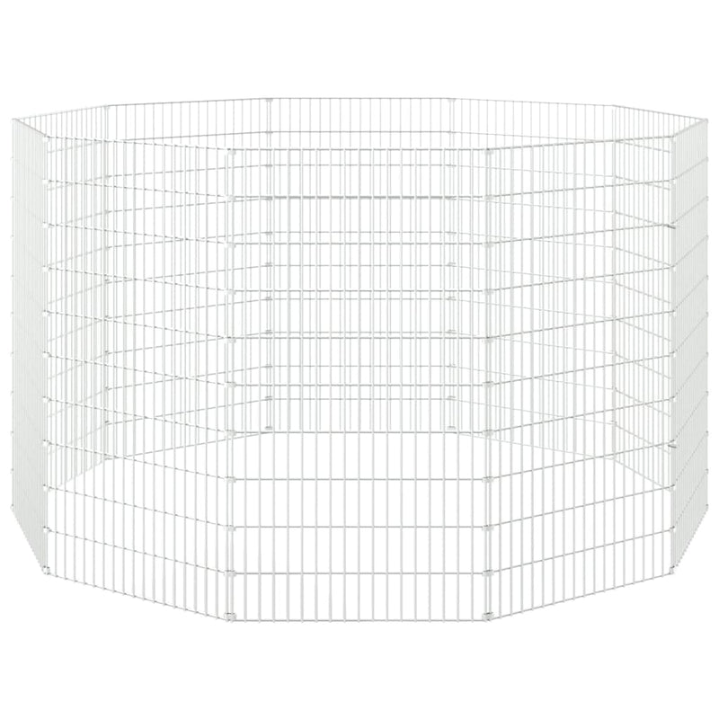 Free Range Animal Enclosure 10-Panel 21.3"x39.4" Galvanized Iron