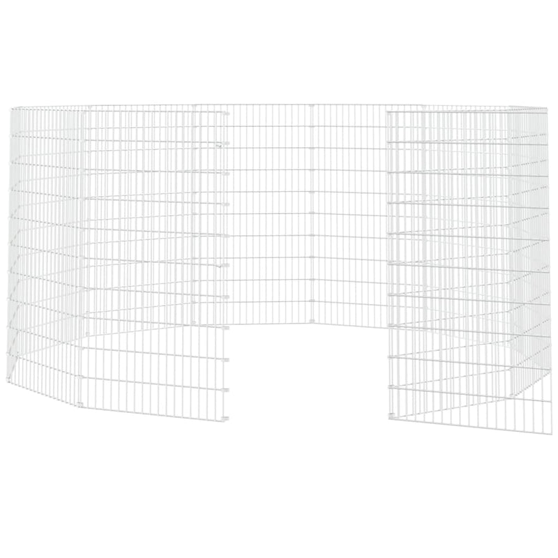 Free Range Animal Enclosure 12-Panel 21.3"x39.4" Galvanized Iron