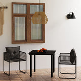 3 Piece Patio Dining Set Black