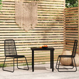 3 Piece Patio Dining Set Black