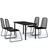 5 Piece Patio Dining Set Black