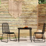 3 Piece Patio Dining Set Black