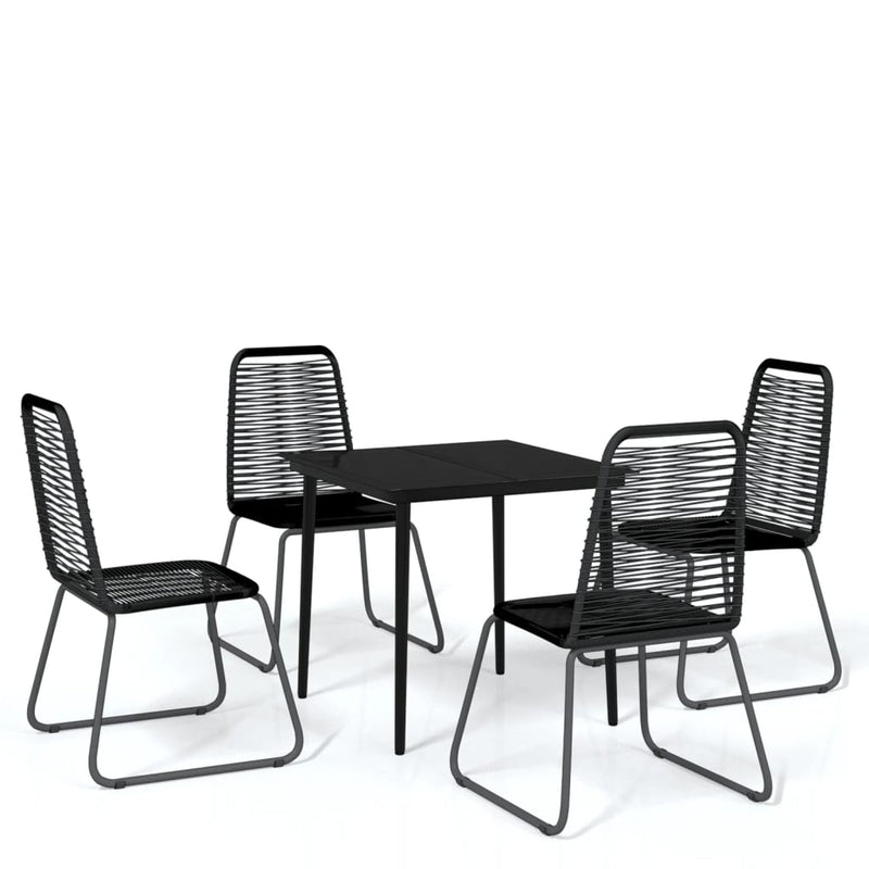 5 Piece Patio Dining Set Black