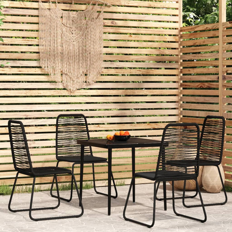 5 Piece Patio Dining Set Black