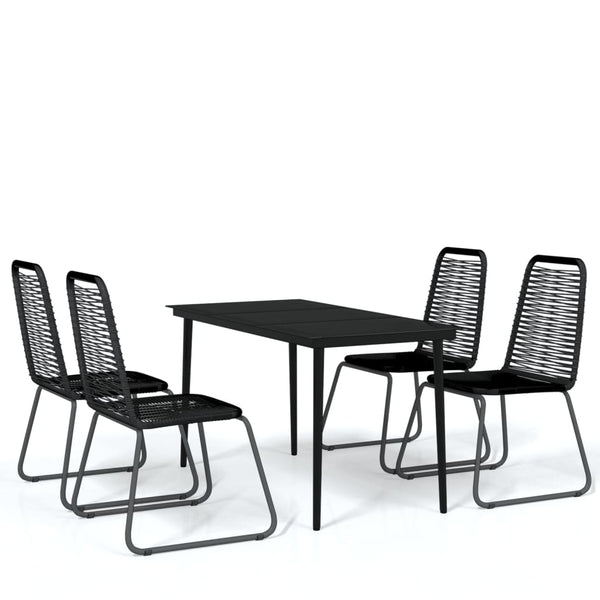 5 Piece Patio Dining Set Black