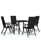 5 Piece Patio Dining Set Black